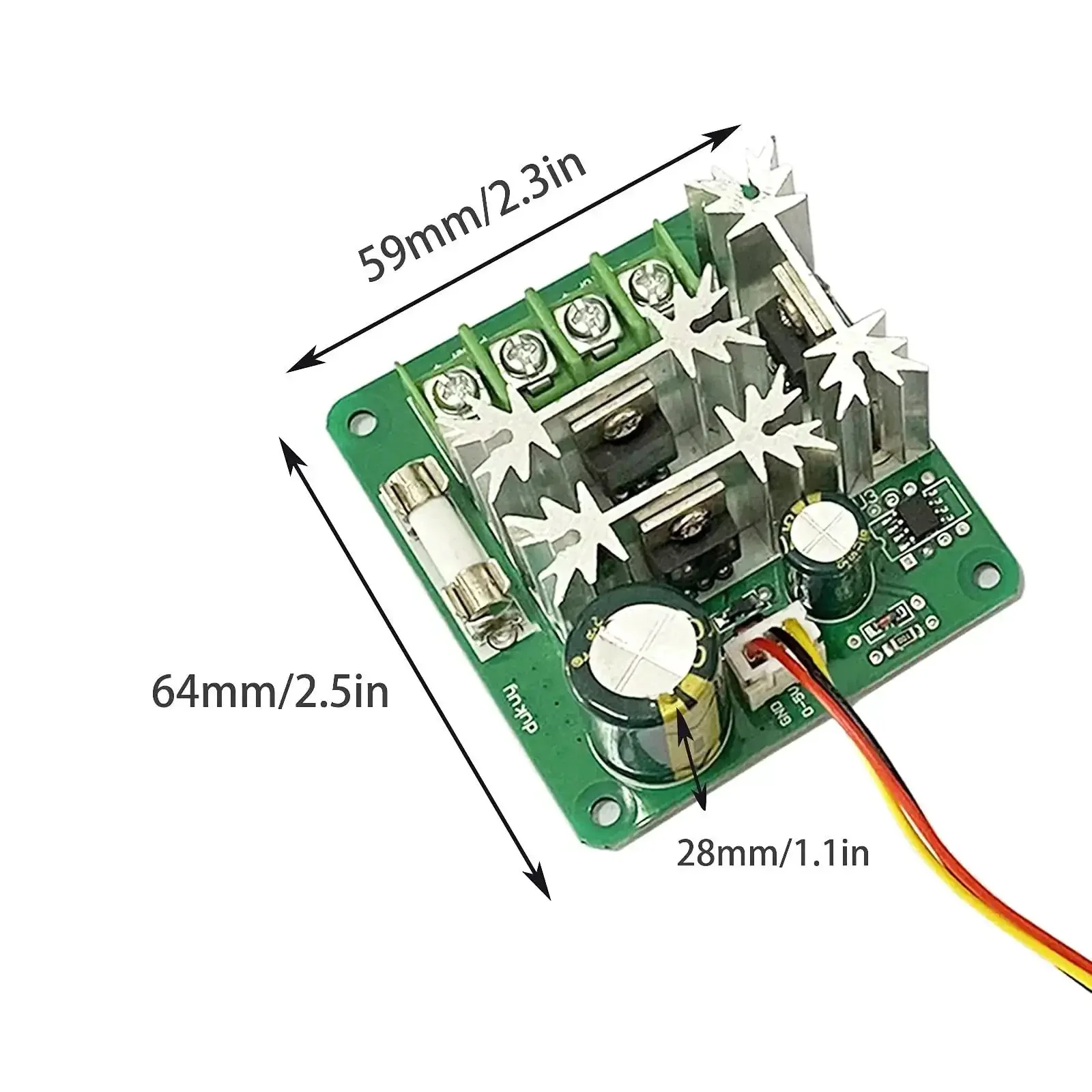 Two Pack DC Motor Speed Controller 6V To 90V PWM 15A With Knob PLC Compatible Low Noise Dope Performance High Efficiency 0 To 100 Percent Speed Control For DIY Projects And Pumps - Image 7