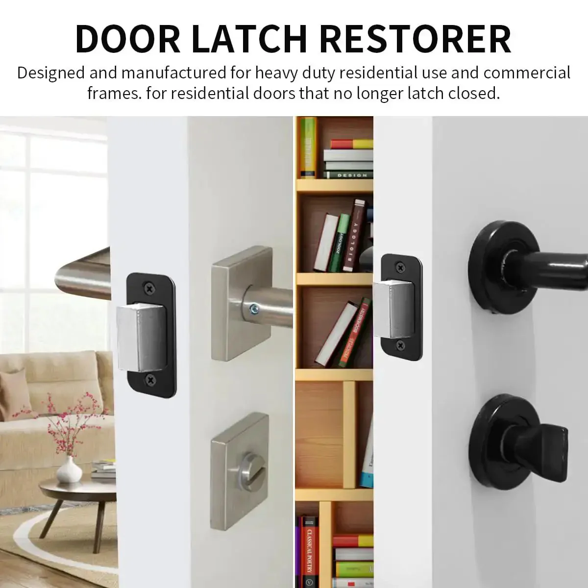 Two Pack Deadbolt Strike Plate With Backplate, 1 Inch By 2.25 Inch Round Corner Door Strike Plate In Matte Black, Built Tough Heavy Duty Door Hardware For Extra Security And Door Protection - Image 3