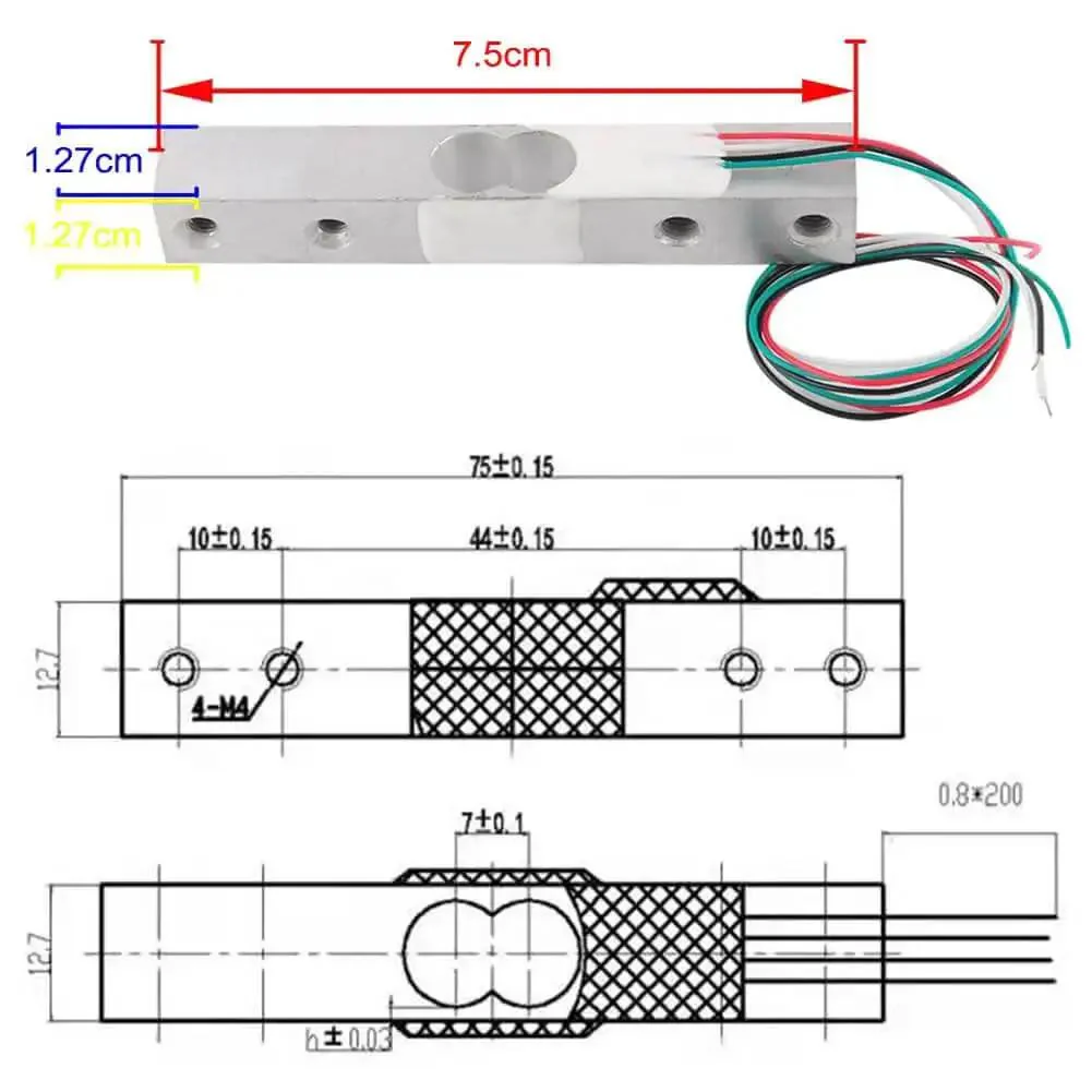 Two Pack Digital Load Cell Weight Sensor Kit With Screws And HX711 Module For DIY Portable Kitchen Scale Arduino Compatible 10kg Capacity High Precision Weighing Sensor For Easy Home Projects - Image 3