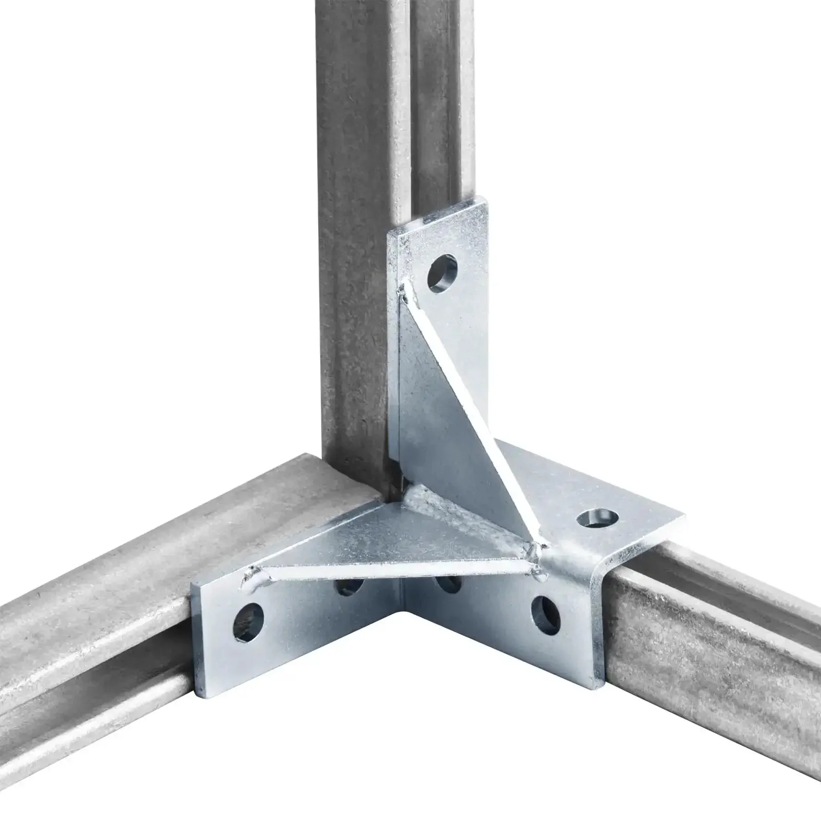 Two Pack Double Corner Connector For One And Five Eighths Inch Strut Channel Wing Shaped Fitting Brackets Heavy Duty Electro Galvanized Low Carbon Steel 3.75 By 1.625 By 4 Inches With One Half Inch Bolt Holes And One And Seven Eighths Inch Center Spacing - Image 3
