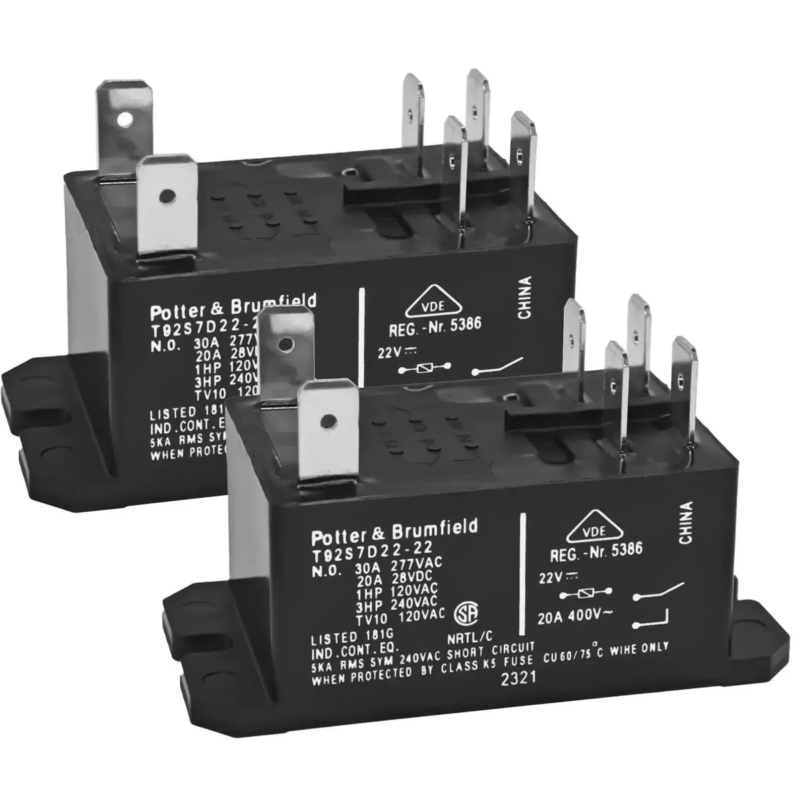 Two Pack DPST Furnace Relay Replacement - Genuine OEM Quality General Purpose Relay For Heating System, Dual Pole Single Throw, Built Tough, Easy Install, Fits Most Furnaces, Rugged Performance