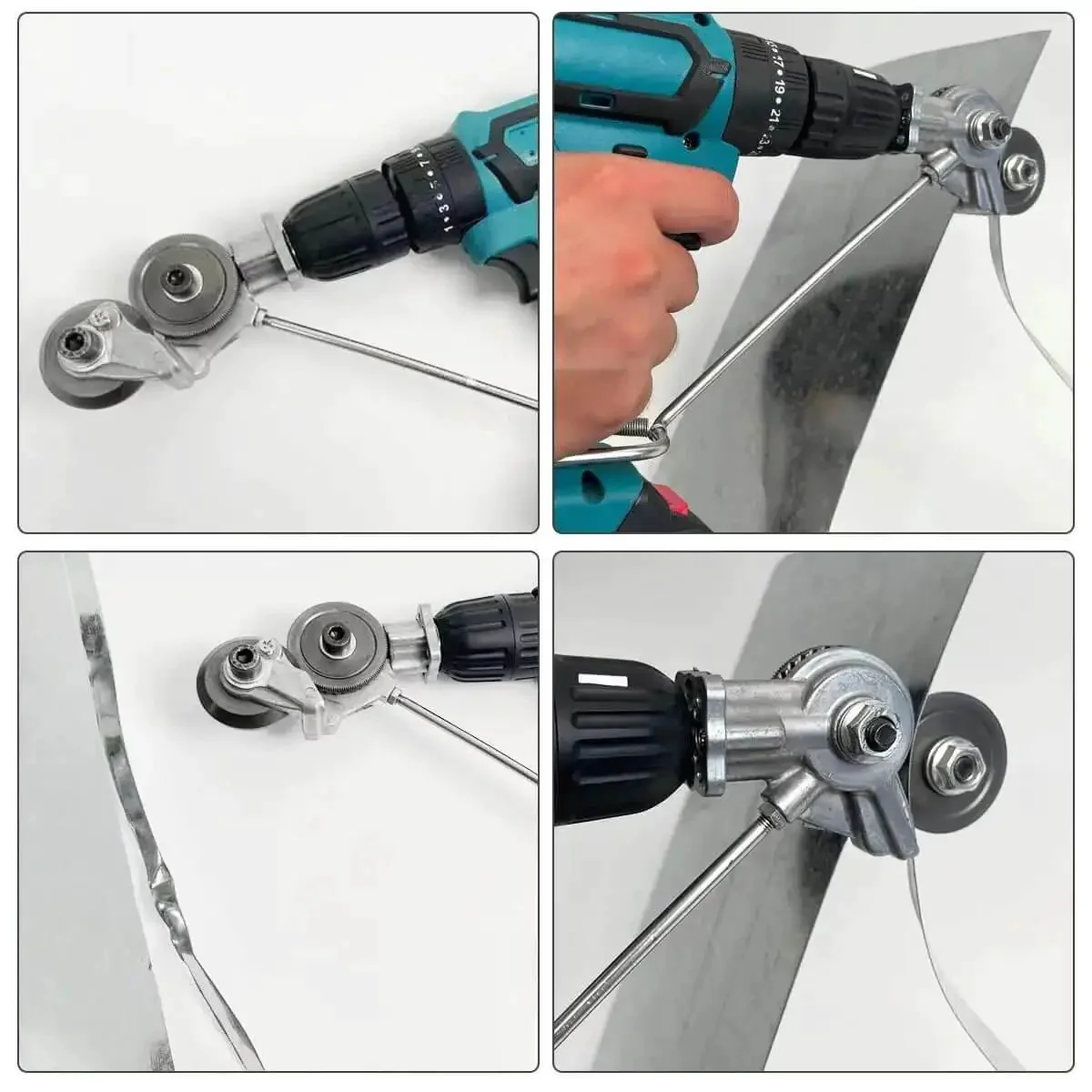 Two Pack Electric Drill Plate Cutter Attachment 2024 Upgraded Metal Sheet Nibbler For Iron Copper Aluminum And Steel Sheets With Fast Cutting Power And Easy Drilling Pro Level Drill Cut Kit - Image 2