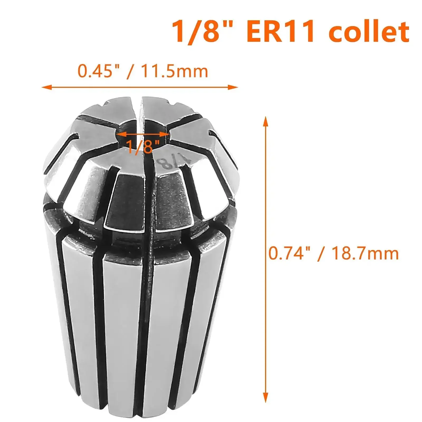 Two Pack ER11 Collet One Eighth Inch High Precision Spring Collet Chuck For CNC Engraving Machines And Milling Lathe Tools Made From Beefy Spring Steel With Temperature And Corrosion Resistance For A Precise Fit - Image 6