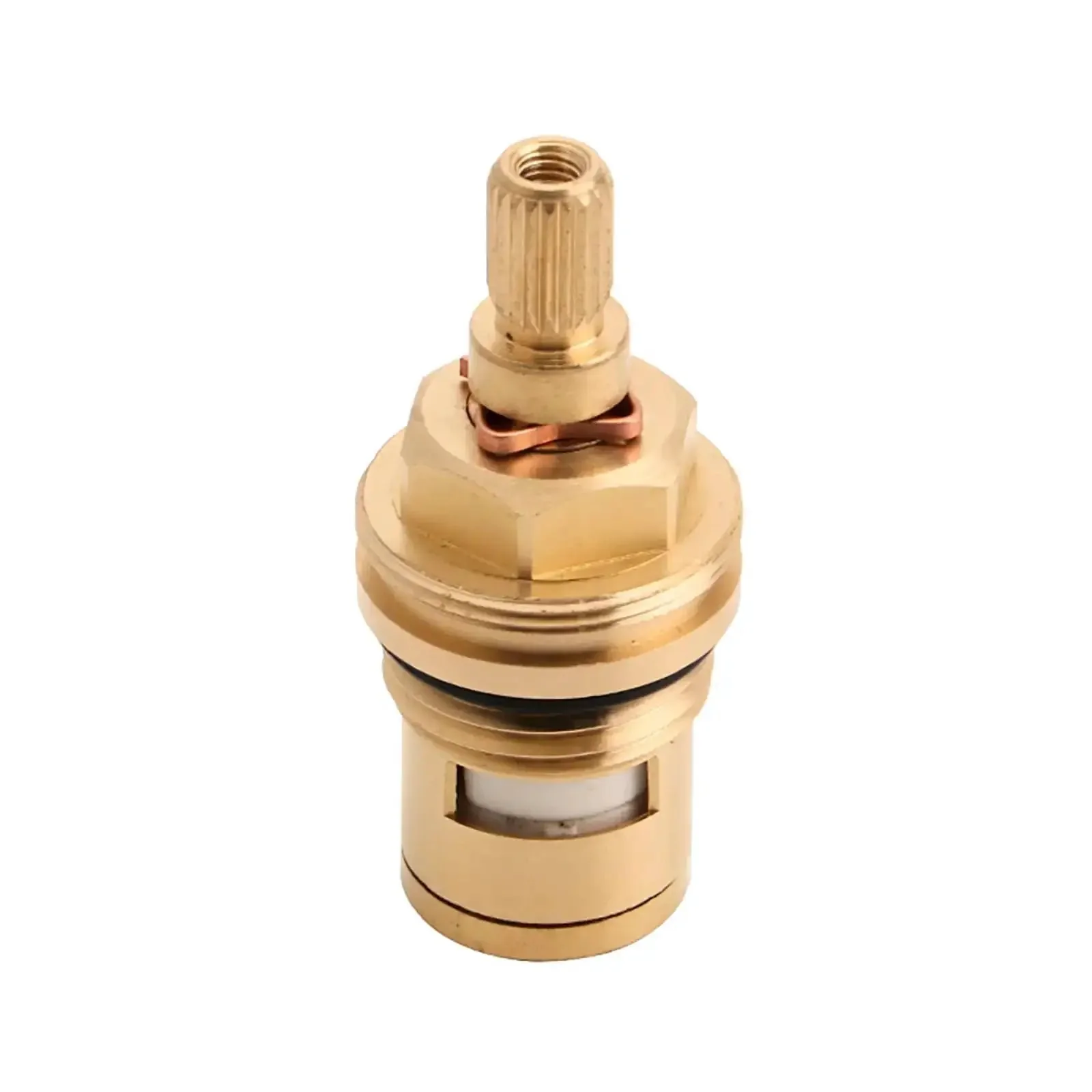 Two Pack Faucet Cartridge Replacement Brass Ceramic Disc With 20 Spline For Hot And Cold Water Ball Valves Durable Easy Install For Bathroom And Kitchen Color Options Red Or Blue