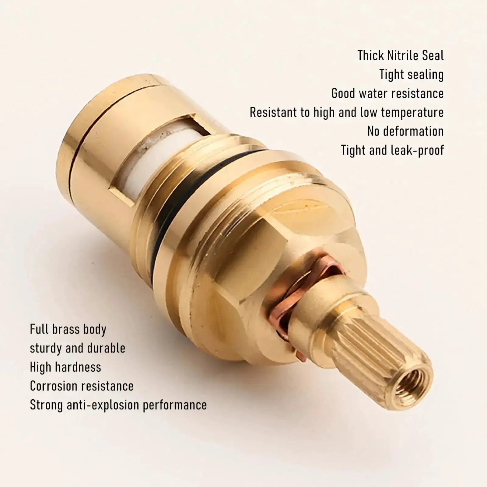 Two Pack Faucet Cartridge Replacement Brass Ceramic Disc With 20 Spline For Hot And Cold Water Ball Valves Durable Easy Install For Bathroom And Kitchen Color Options Red Or Blue - Image 6