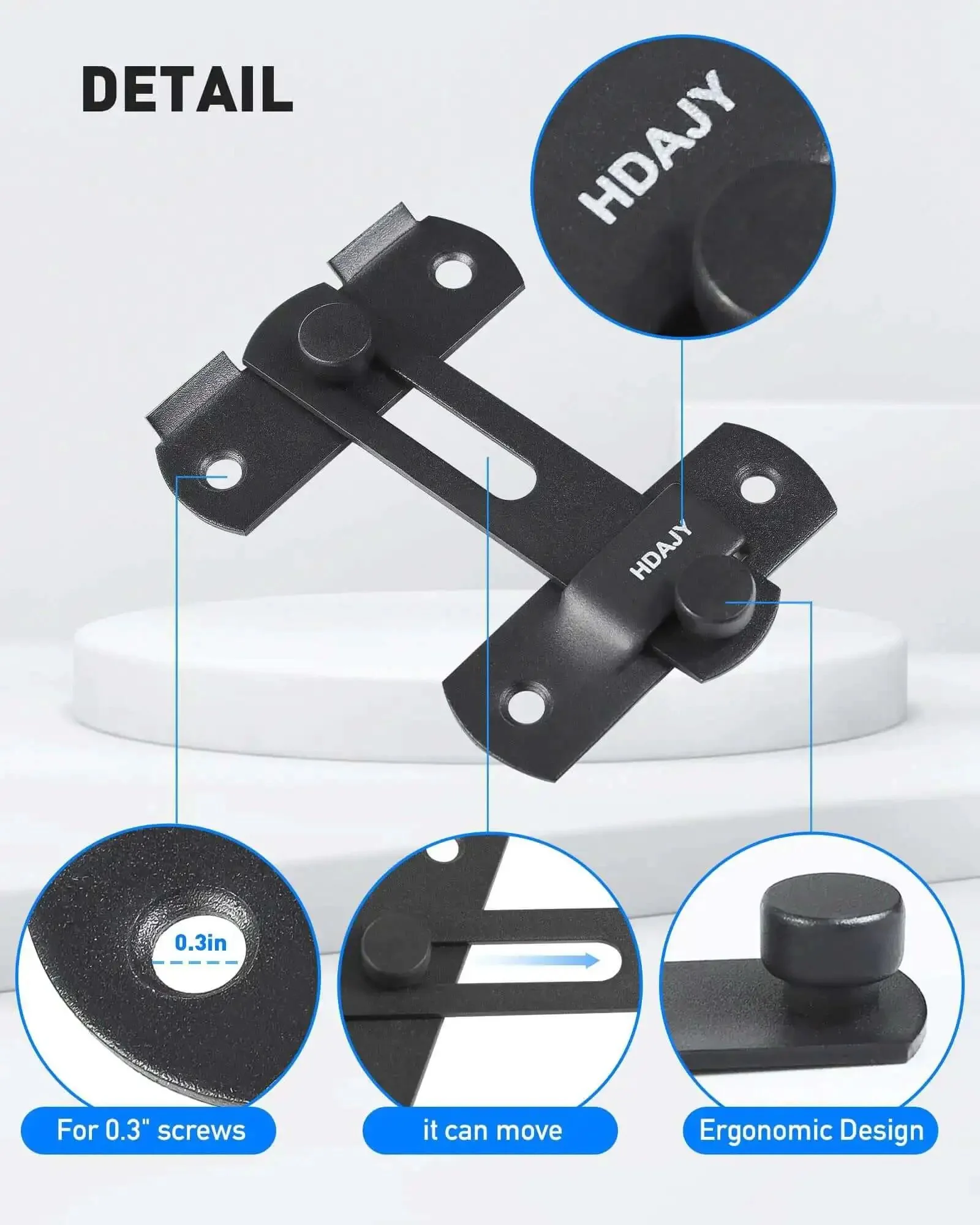 Two Pack Flip Latch Gate Latches For Barn Doors And Wood Fences, Heavy Duty Stainless Steel Safety Locks For Sliding French Doors, Matte Black Finish, Rust Resistant, Easy Install, Durable Outdoor Gate Hardware - Image 5