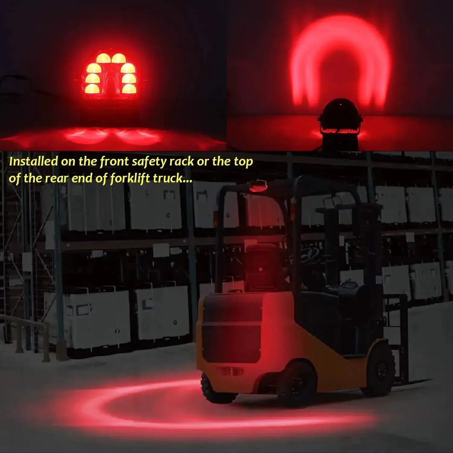 Two Pack Forklift Safety Light Arc LED Warning Light For Warehouse Pedestrian Alert And Rear Zone Spotlight 40W DC 10 To 80V Industrial Truck Security Indicator Brightness - Image 5