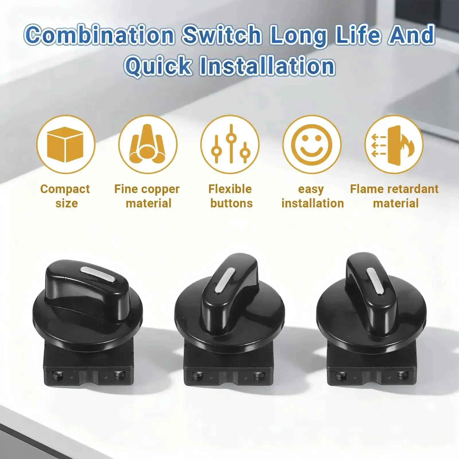 Two Pack Four Position Rotary Switch With Knob For Heaters And Fans, Three Speed Settings Plus Off, 13A At 125V Or 10A At 250V, Universal Speed Selector, Flame Retardant Plastic, Durable Plug And Play DIY Friendly Switch For Appliances - Image 6