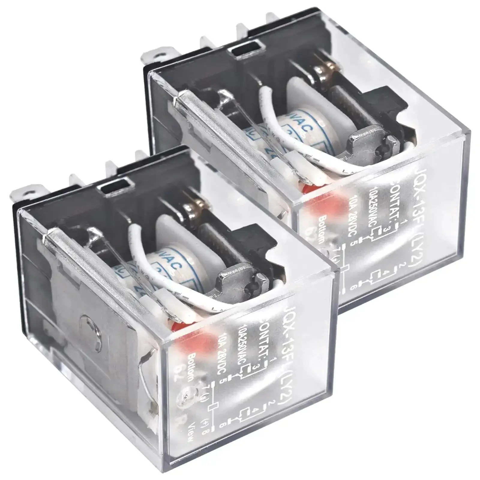 Two Pack General Purpose DPDT Power Relay 24VAC With 10A Contact Rating And 46mA Load Current At 60Hz For Reliable Electric Signal Control In Low Current Projects Your Everyday Workhorse