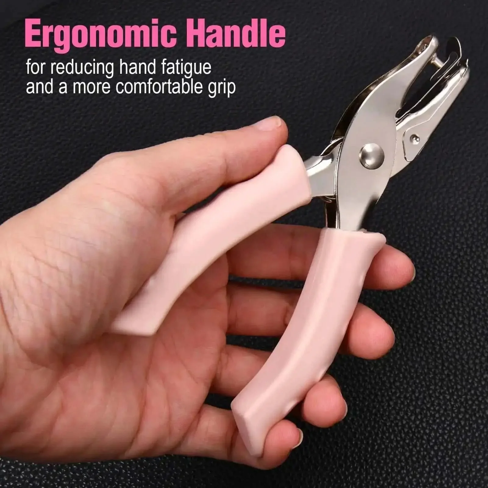 Two Pack Handheld Hole Punch Set With 1/8 Inch And 1/4 Inch Holes Includes 10 Binder Rings Heavy Duty Metal Punches For Crafts Tags Tickets And Paper Projects - Image 2