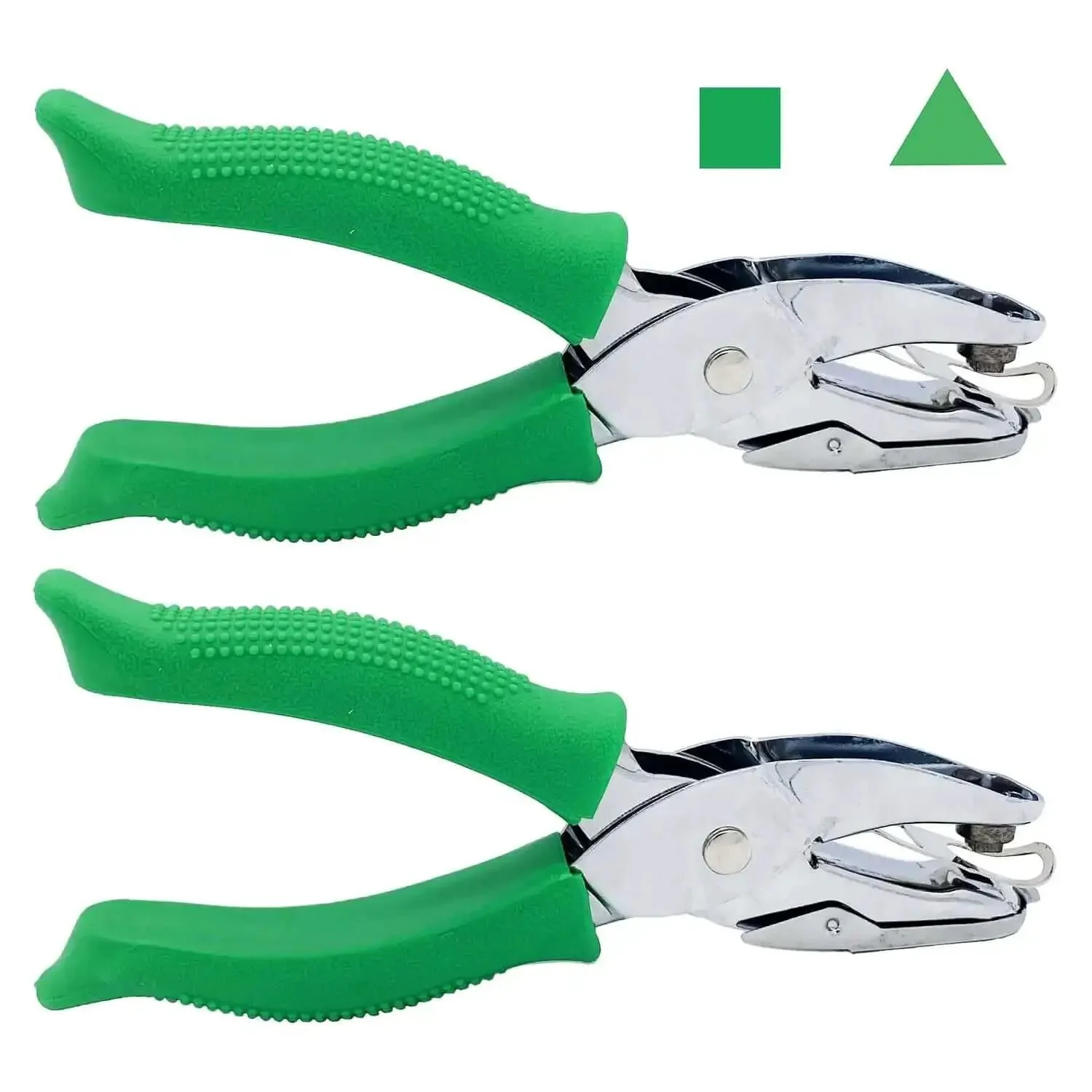 Two Pack Handheld Metal Hole Punches For DIY Crafts And Scrapbooks, Triangle 6mm And Square 4.5mm, Portable Punch Tool With Soft Grip Handle And Debris Catcher For Mess Free Crafting - Image 6