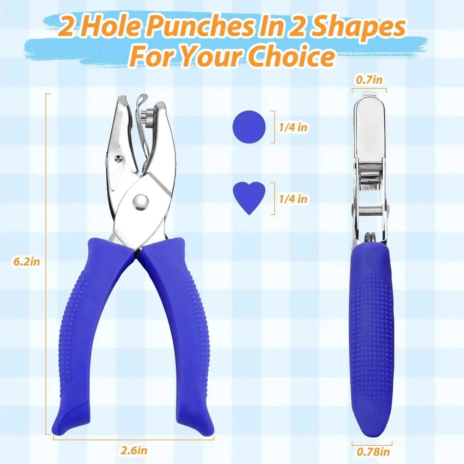 Two Pack Handheld Paper Punch Kit With One Quarter Inch Heart And Round Punches For Scrapbooking Card Making And DIY Projects Easy Kid Friendly Craft Tool For Quick Precise Paper Holes - Image 7