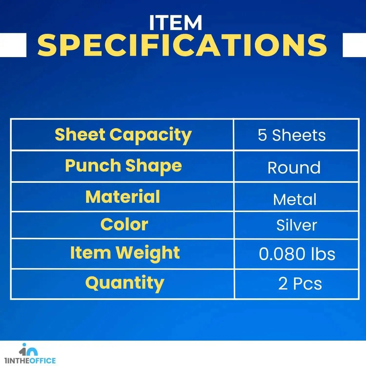 Two Pack Handy Single Hole Puncher For Paper One Quarter Inch Hole Size Durable Metal Construction Handheld Punch Tool With Easy Grip Silver Finish Budget Friendly Office Desk Essential - Image 2