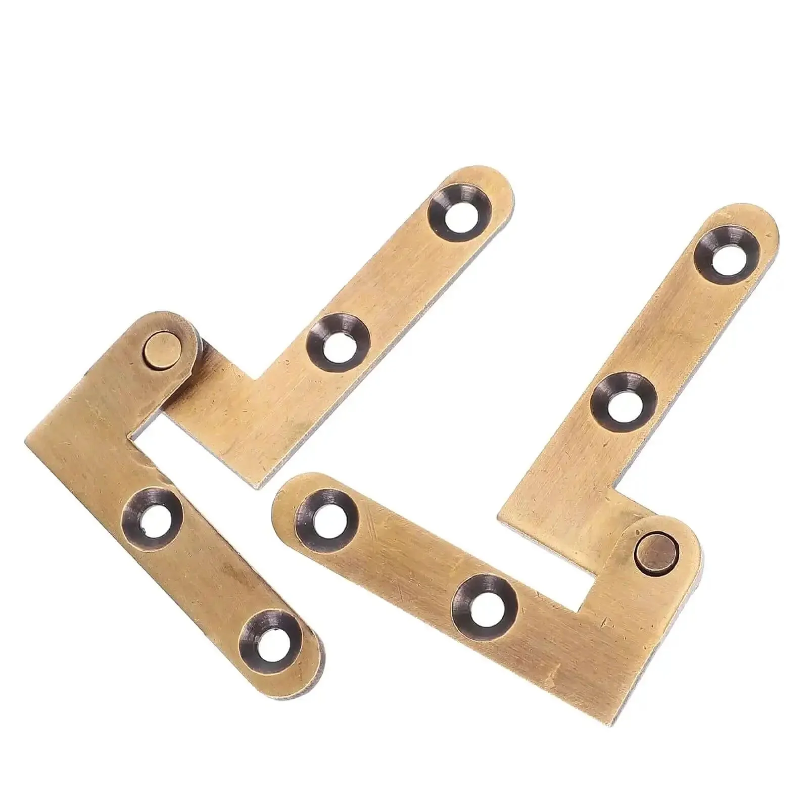 Two Pack Heavy Duty Hidden Door Hinges Brass Pivot Hardware With Silent Operation For Cabinet And Window Invisible Secret Door Hinges For Smooth No Squeak Performance