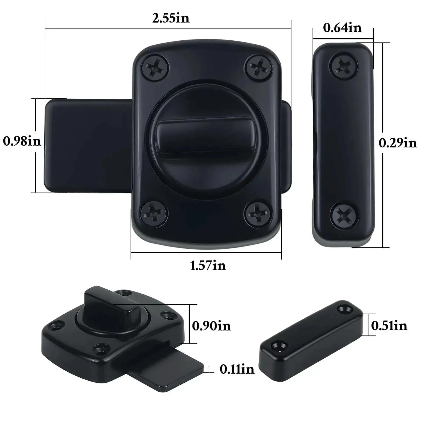 Two Pack Heavy Duty Rotating Bolt Latch With 180 Degree Double Sided Security Slide Lock, Rustproof Zinc Alloy And Steel Gate Latch For Doors, Fences, Barns, And Pet Enclosures Built Tough For All Weather Use - Image 6