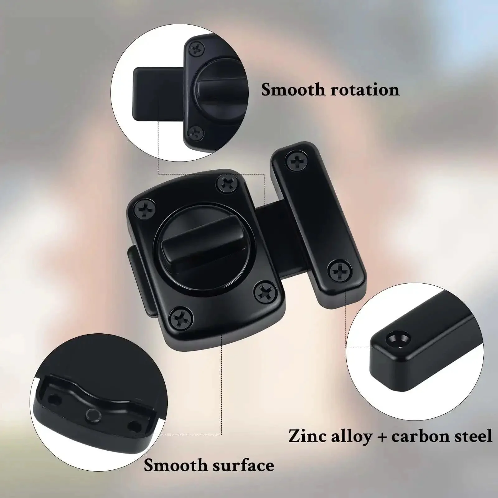Two Pack Heavy Duty Rotating Bolt Latch With 180 Degree Double Sided Security Slide Lock, Rustproof Zinc Alloy And Steel Gate Latch For Doors, Fences, Barns, And Pet Enclosures Built Tough For All Weather Use - Image 8