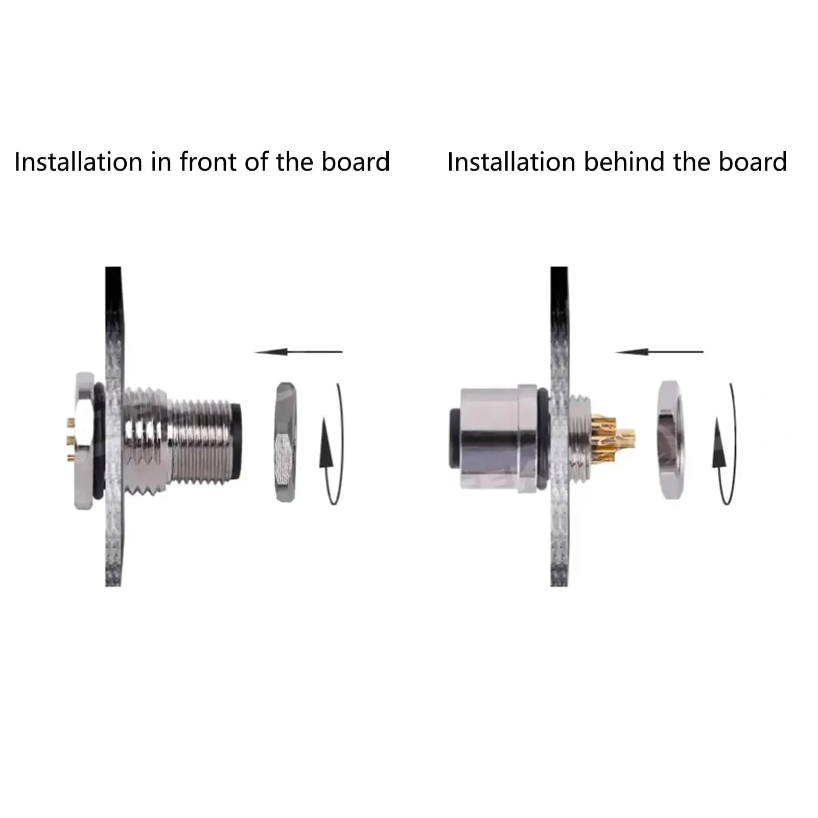 Two Pack M12 4 Pin A Coded Female Connector Cable 0.5M Front Mount IP67 Waterproof Unshielded Straight Aviation Socket Sensor Receptacle for Panels 250V 4A Industrial Wiring and Automation - Image 7