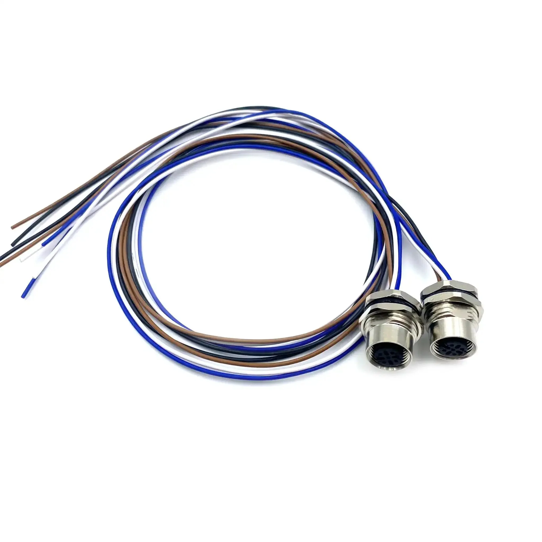 Two Pack M12 4 Pin A Coded Female Connector Cable 0.5M Front Mount IP67 Waterproof Unshielded Straight Aviation Socket Sensor Receptacle for Panels 250V 4A Industrial Wiring and Automation - Image 9