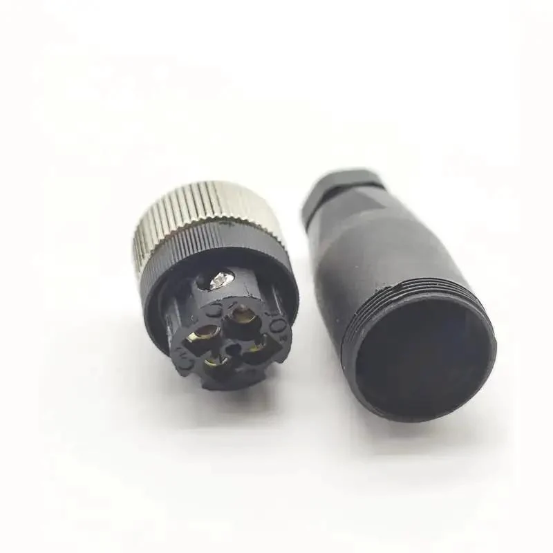 Two Pack M12 4 Pin Female Circular Connector D Code Industrial IP67 Waterproof Field Wireable Sensor Straight Type Adapter For PG7 Cable 250V 4A AC DC Brass Gold Plated Contacts - Image 7