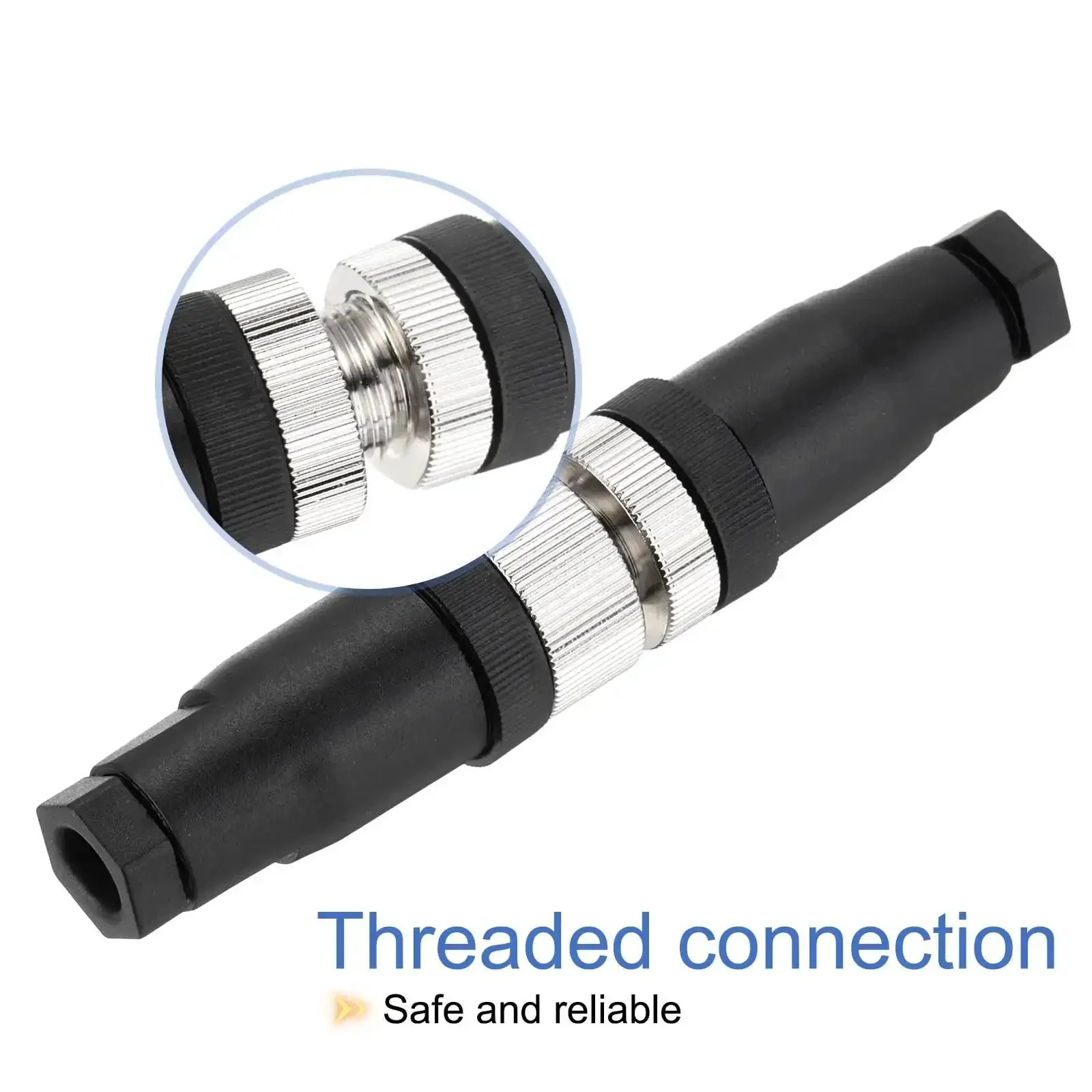 Two Pack M12 4 Pin Male Aviation Connector Wire Plug A Coding 12mm Circular Sensor Connector Waterproof IP67 For Cable Rugged Industrial Automation Proximity Sensors Cameras And Harsh Environments Durable Brass Contacts - Image 2