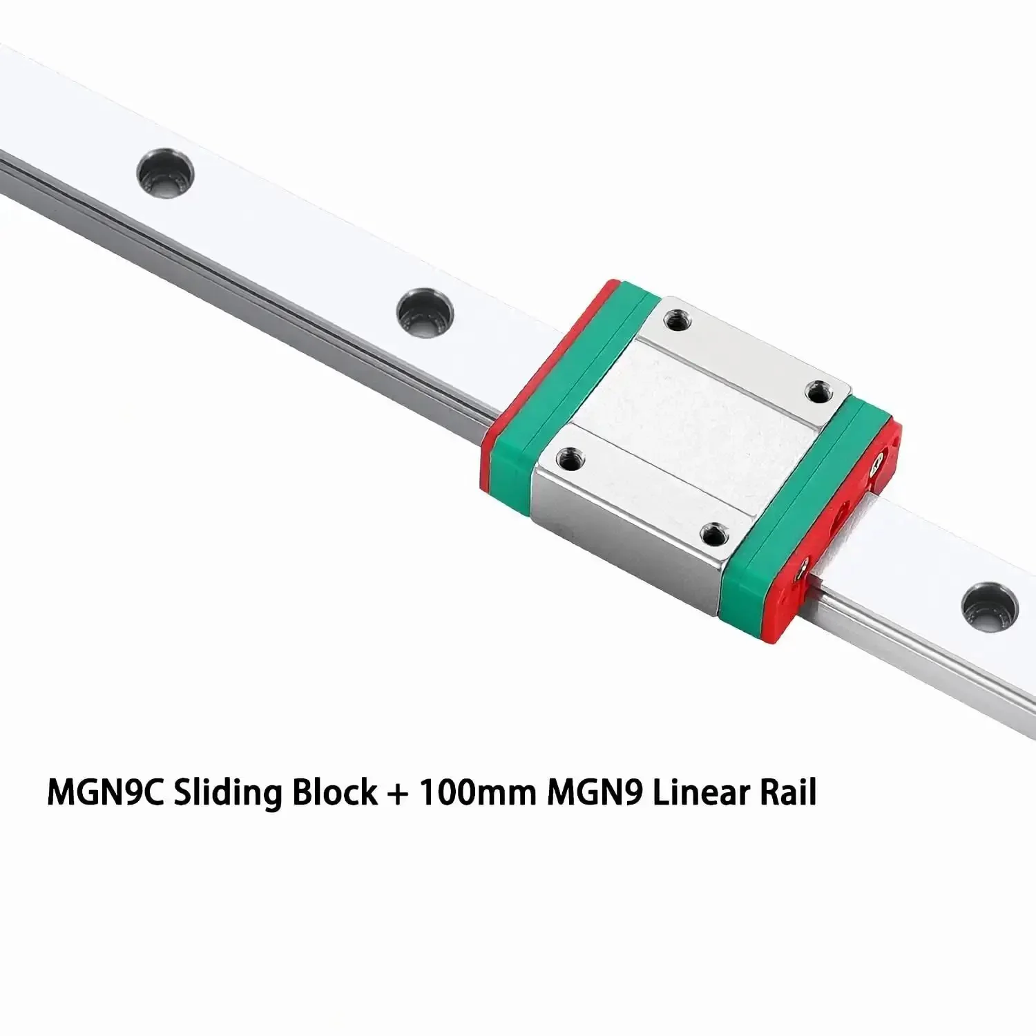 Two Pack MGN9 100mm Linear Rails And MGN9C Carriage Blocks Kit For DIY 3D Printer CNC Machines And Lathes, Smooth High Rigidity Guide System For Precise Motion And Easy Install - Image 6