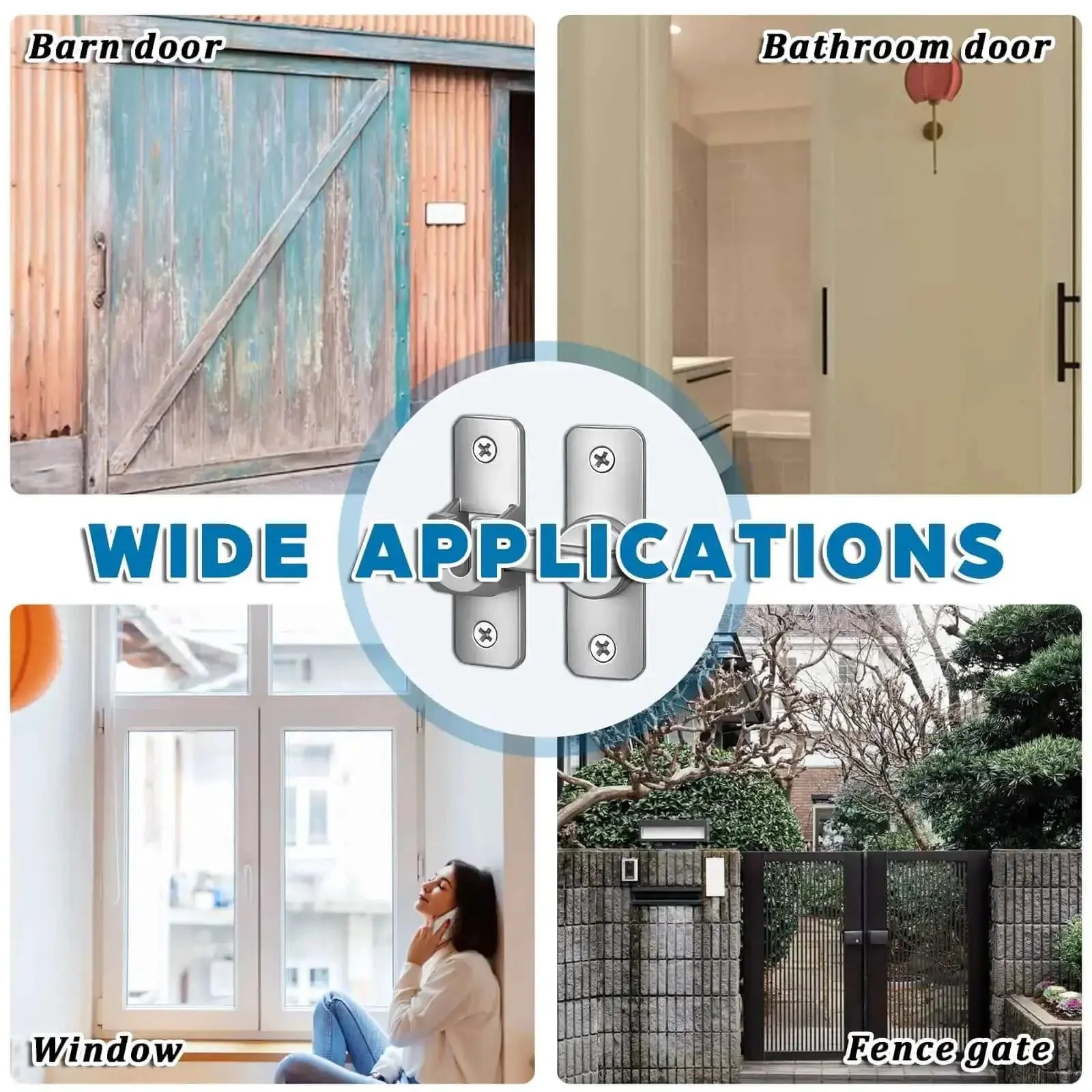 Two Pack Ninety To One Hundred Eighty Degree Barn Door Lock Flip Latch Hardware No Drill Punch Free Design Heavy Duty Security Sliding Gate Locks For Gates Barn Garage Garden Fence Shed Window Cabinet Built To Last - Image 4