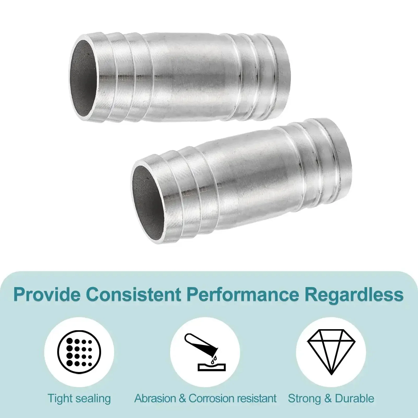 Two Pack One And One Eighth Inch Hose Barb Equal Pipe Fittings Made From 304 Stainless Steel Adapters For Vacuum Systems Industrial Connections And Pneumatic Equipment Heavy Duty - Image 4