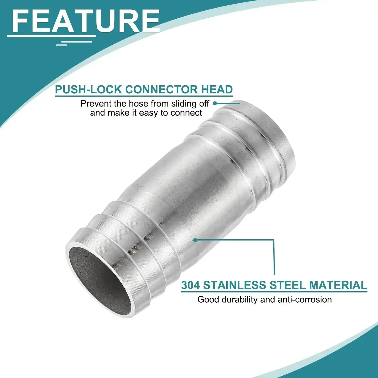 Two Pack One And One Eighth Inch Hose Barb Equal Pipe Fittings Made From 304 Stainless Steel Adapters For Vacuum Systems Industrial Connections And Pneumatic Equipment Heavy Duty - Image 5