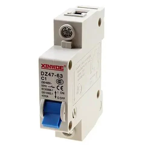 Two Pack One Pole 230 400V Low Voltage Miniature Circuit Breaker 1A DIN Rail Mount DZ47 63 C1 Industrial Grade No Hassle Install With 4000A Breaking Capacity For Easy DIN Rail Fit 50 Hz AC - Image 4