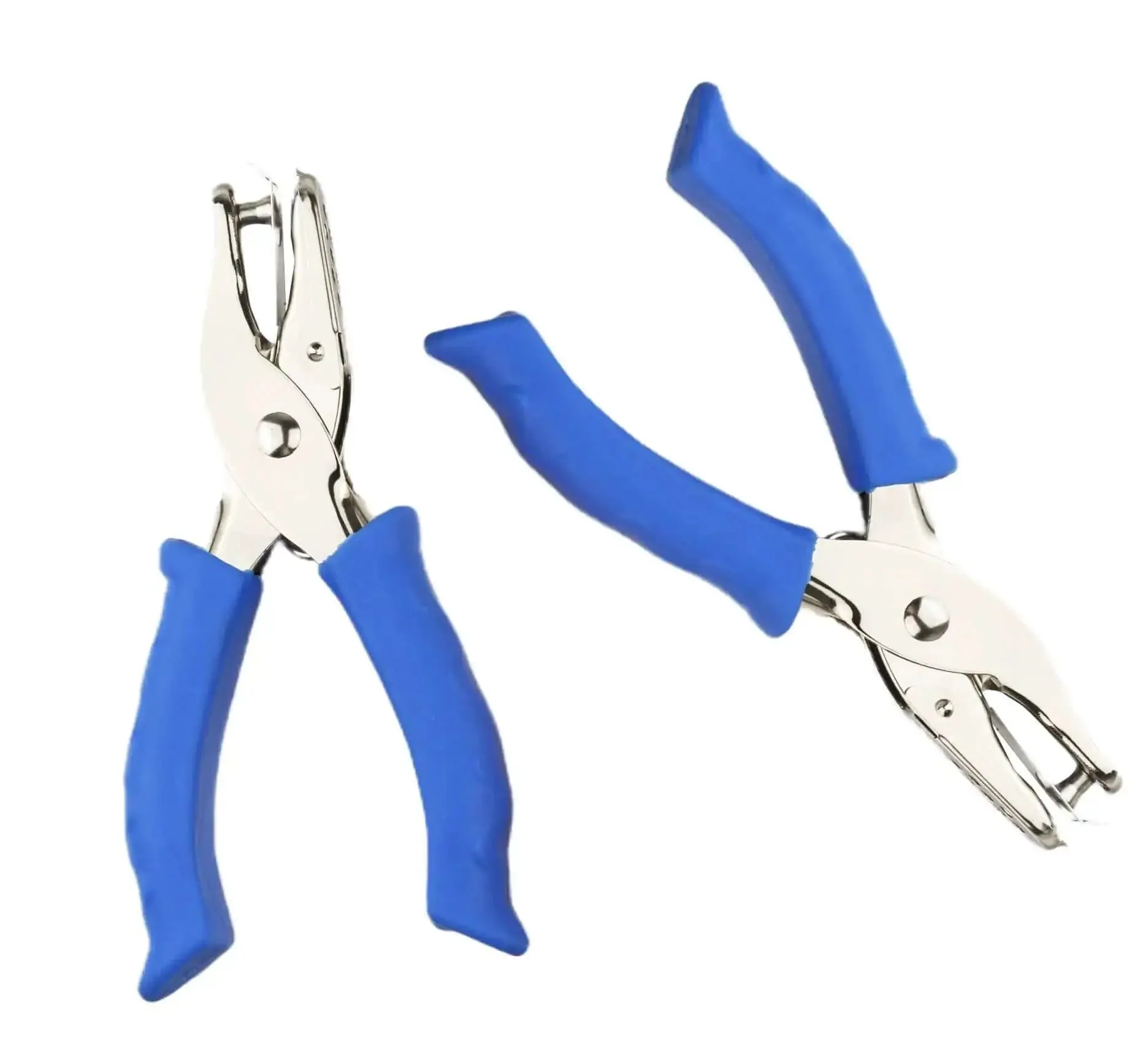 Two Pack One Quarter Inch Circle Hole Punches Handy Handheld Paper Punch For Scrapbooks Cards Invitations Tags DIY Crafts Steel Construction Blue Handle Great For Card Making And Gift Tag Projects