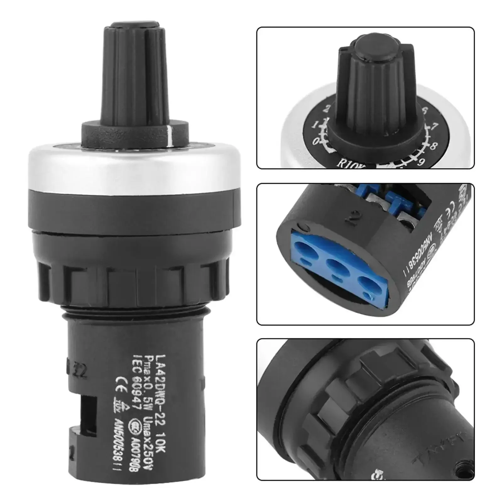 Two Pack Panel Mount 10K Potentiometer For VSD And VFD Rotary Variable Frequency Drive Tough As Nails Precise Resistance Control Rugged Plastic Housing Wear Resistant Shaft Great For Inverters And Motor Speed Control - Image 6