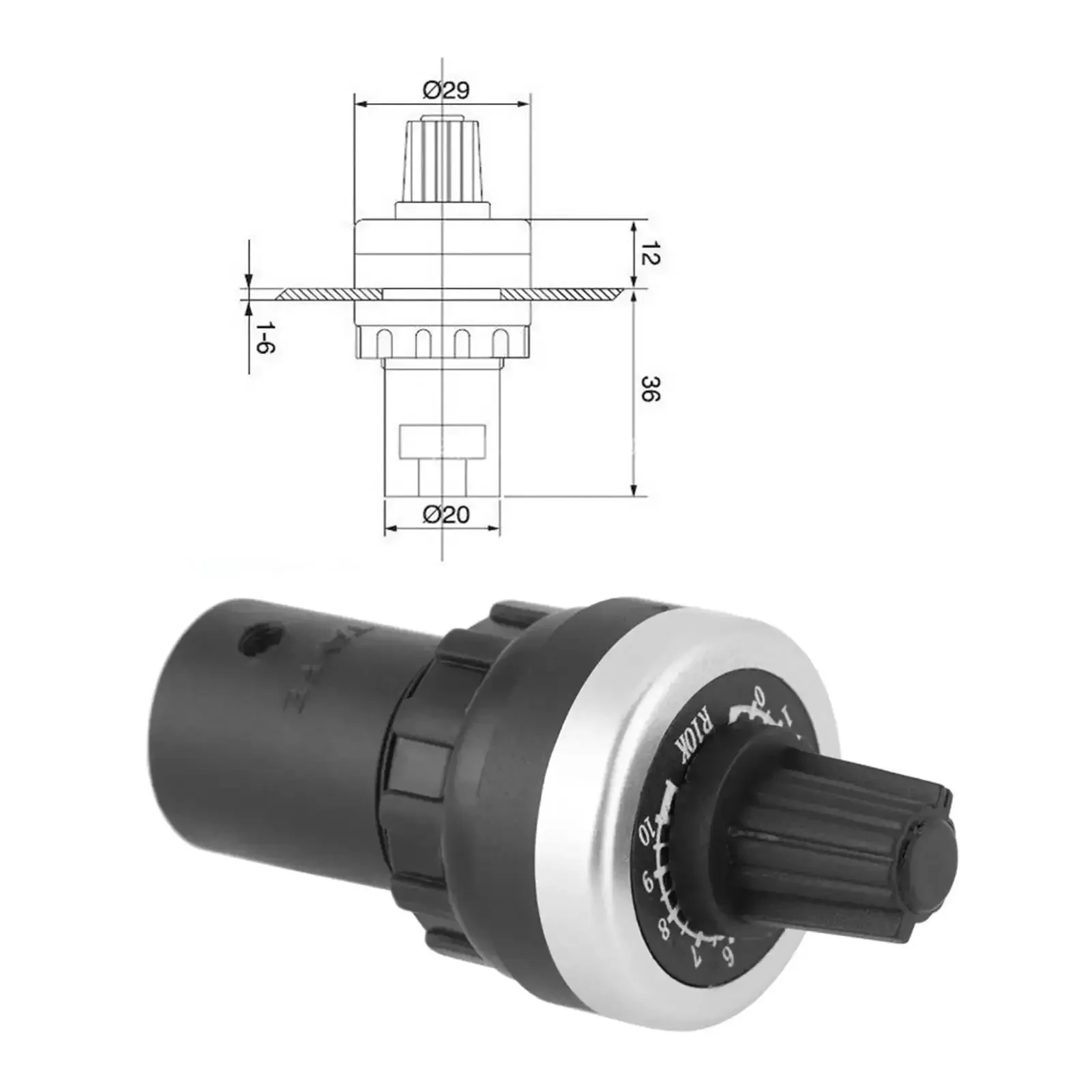 Two Pack Panel Mount 10K Potentiometer For VSD And VFD Rotary Variable Frequency Drive Tough As Nails Precise Resistance Control Rugged Plastic Housing Wear Resistant Shaft Great For Inverters And Motor Speed Control - Image 8