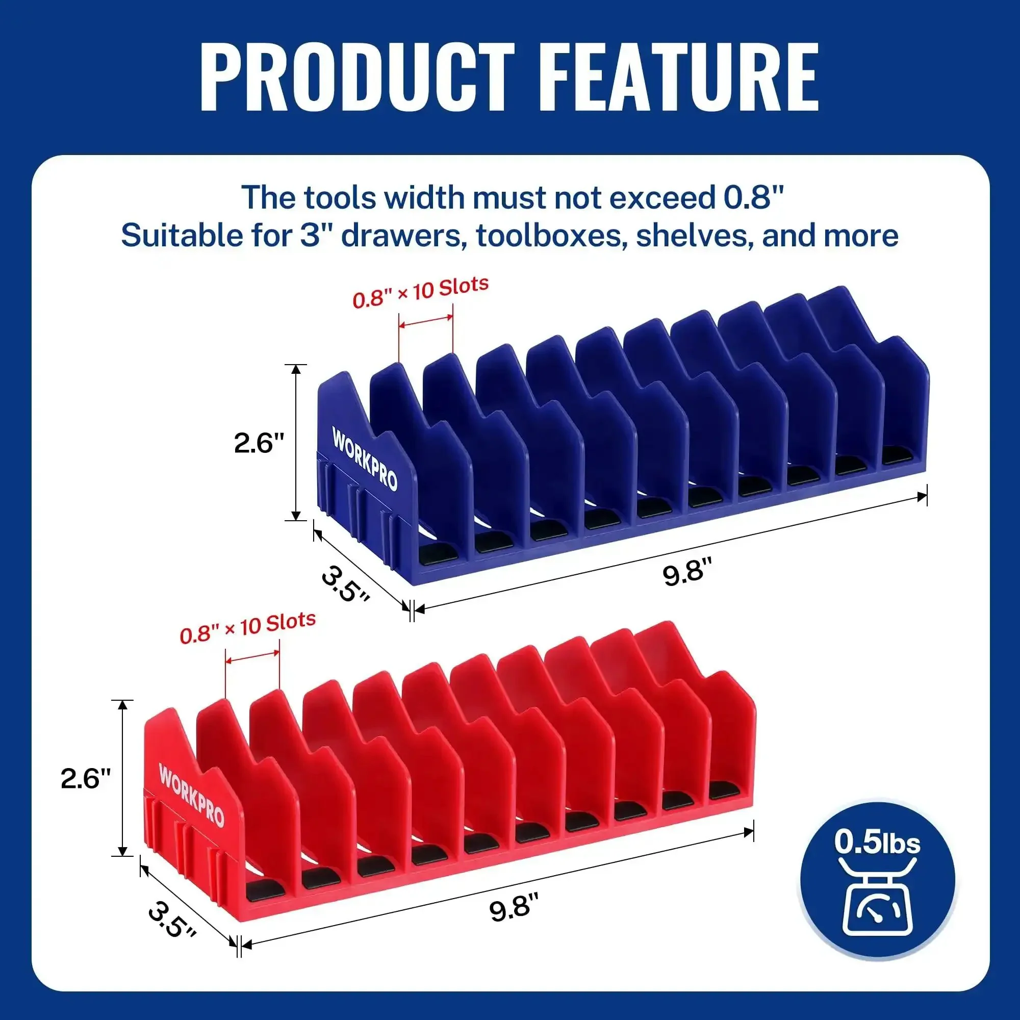 Two Pack Pliers Organizer Rack With No Slip Rubber Base 20 Slot Tool Box Organizer For Drawers And Cabinets Pliers Holder And Cutter Organizer All In One Durable Plastic Tool Storage Tray For Quick Grab And Go Organization - Image 8