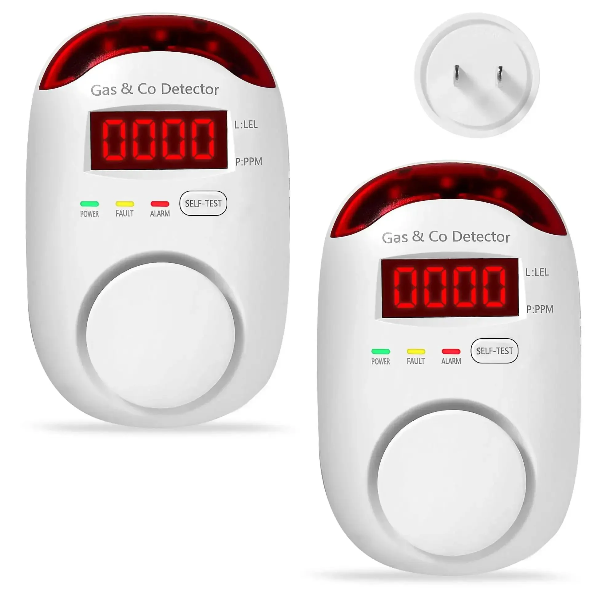 Two Pack Plug In Gas And Carbon Monoxide Detectors With LCD Display Propane And Natural Gas Sensor CO Monitor Alarm And Explosive Gas Alert For Home And RV Easy Install 2 In 1 High Sensitivity Sensor - Image 7
