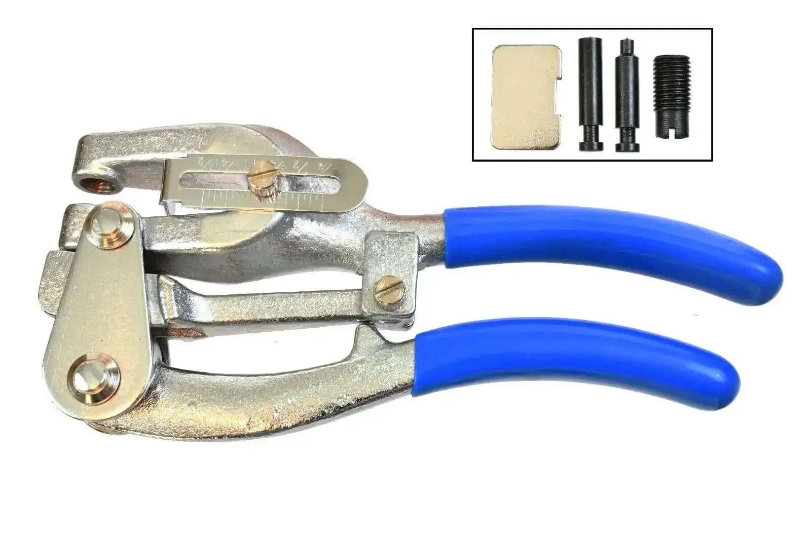Two Pack Power Hole Punch For Aviation Sheet Metal And Plastic Heavy Duty Hand Held Set With Adjustable Edge Guide 1 Ton Force Punches Seven Sizes Of Precision Round Holes In Aluminum Plastic Brass And 16 Gauge Steel - Image 3