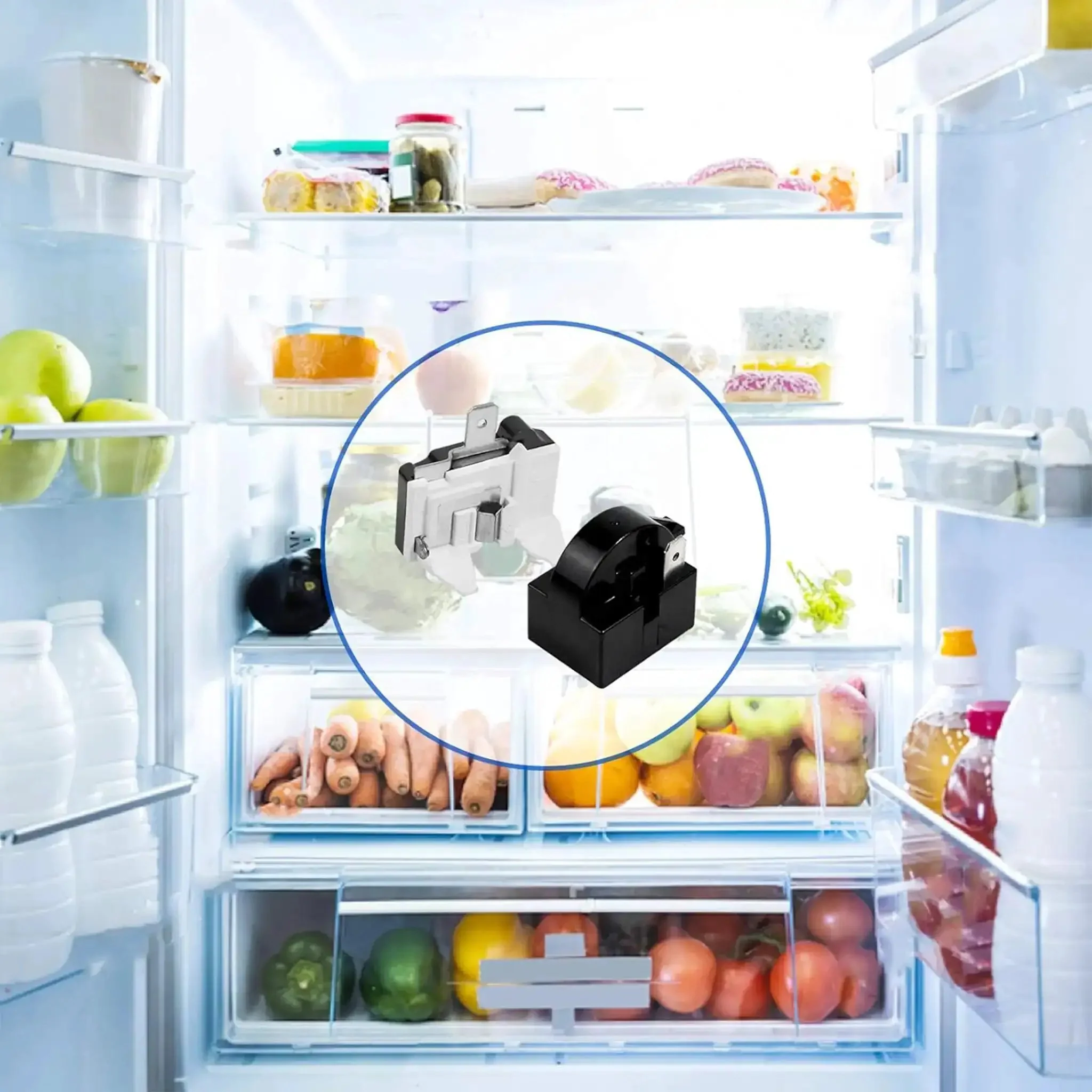 Two Pack QP2-4R7 PTC Start Relay For Refrigerator Compressor Start Up, Overload Protector, Easy Install, 1 Pin, Black, Compatible With 6750C0005P Replaces Original Relay In Mini Fridges And Freezers - Image 2