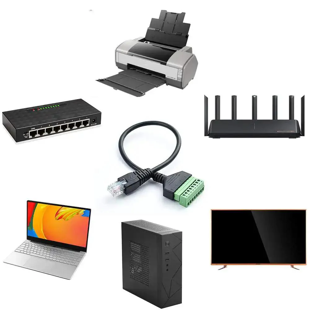 Two Pack RJ45 To 8 Pin Screw Terminal Block Adapter For Cat5 Cat6 Cat7 Ethernet Extender CCTV RJ45 Male Plug To 8 Pins Connector For Stable Network And Digital Internet Copper Wire - Image 3