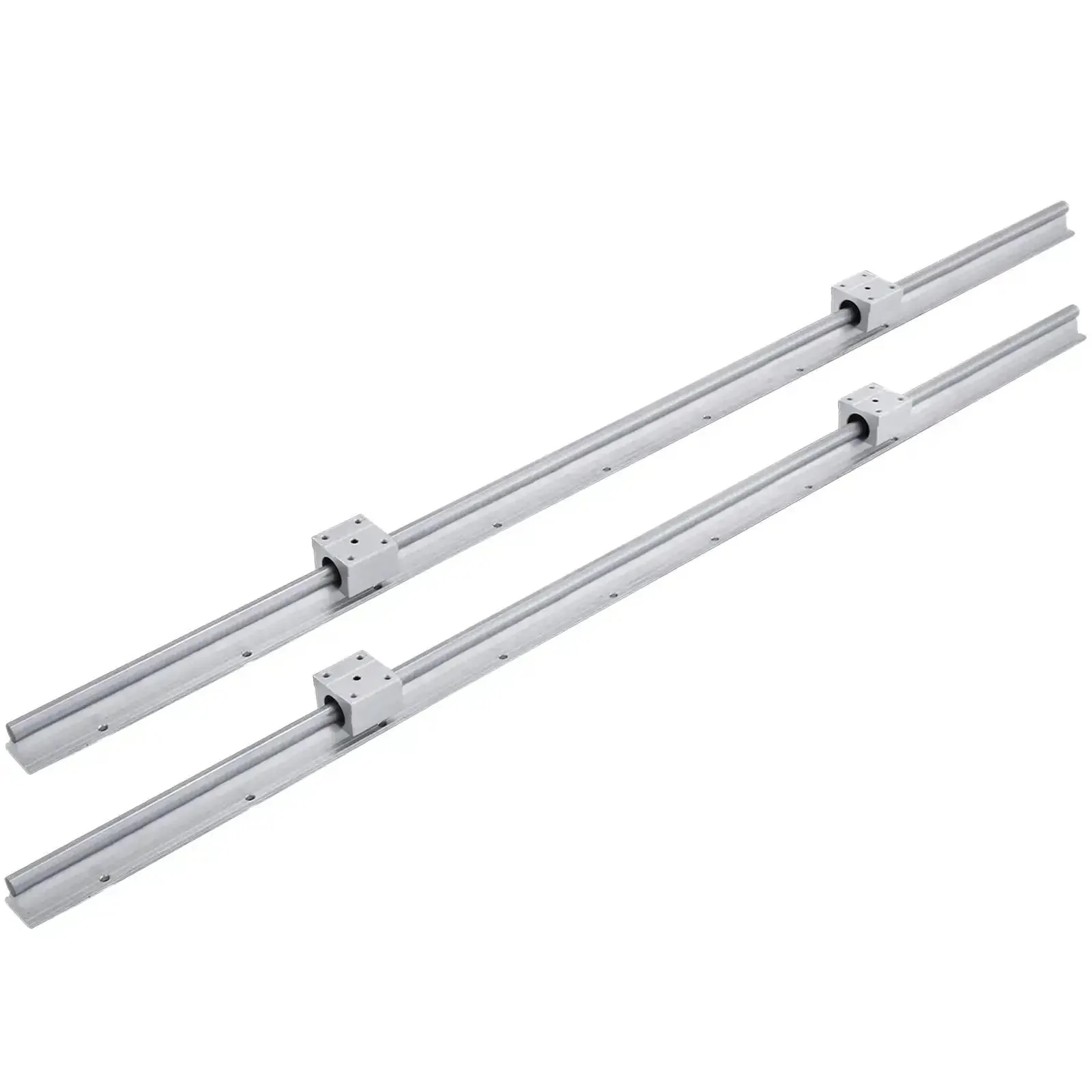 Two Pack SBR12 1000mm Linear Rail Kit With Four Carriage Blocks For CNC Machines And Automated Equipment, Heavy Duty Linear Guide Rails And Bearings Set, Smooth Glide Upgrade