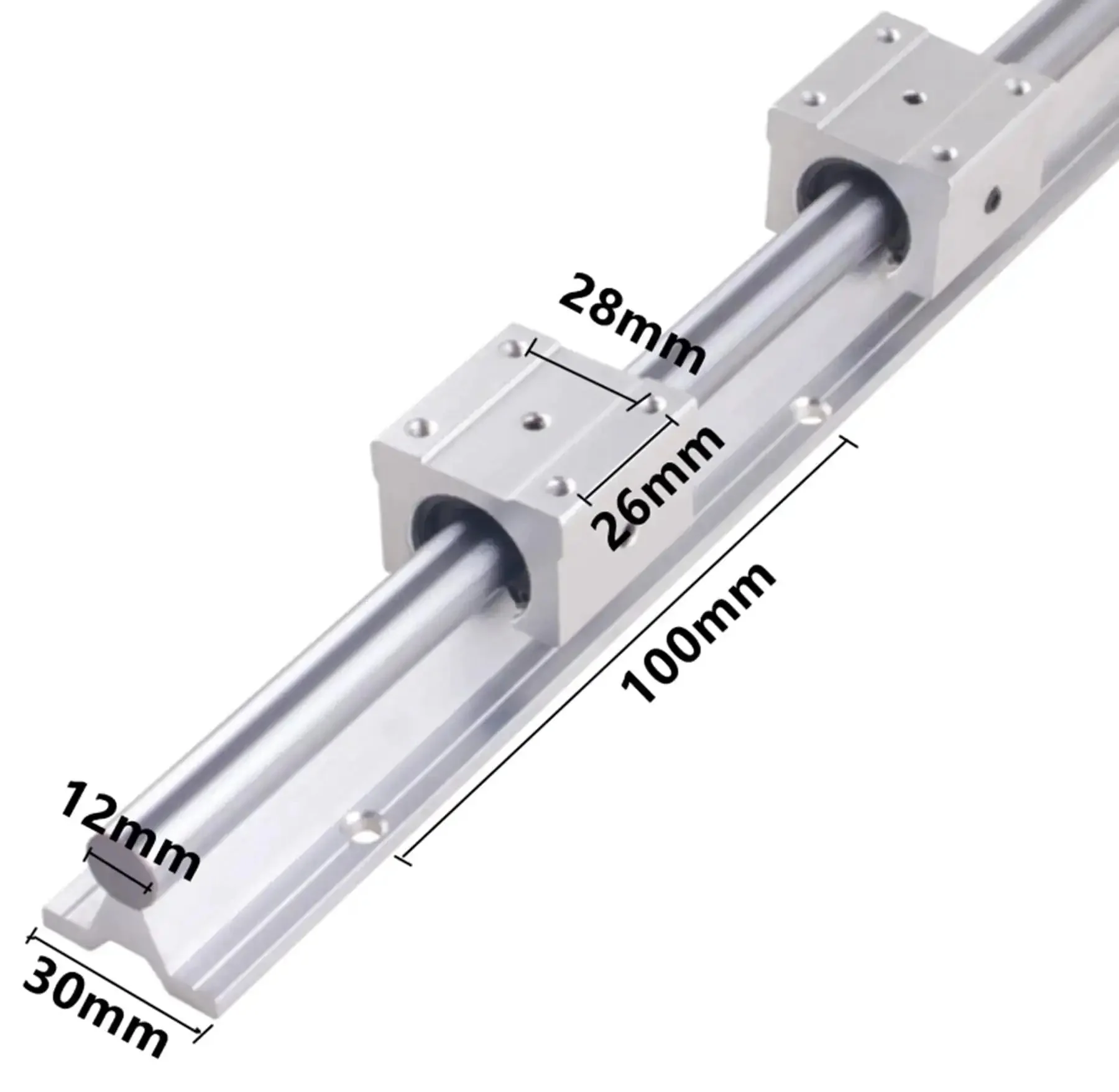 Two Pack SBR12 Linear Rails 1000mm With Four SBR12UU Blocks CNC Rail Kit For Automated Machines And Equipment Built For Smooth Rock Solid Precision And Easy Mounting - Image 5
