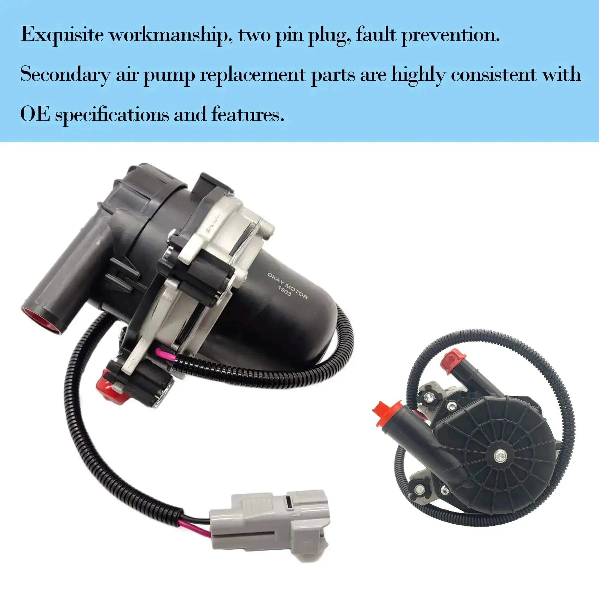 Two Pack Secondary Air Pump Replacement For Toyota Tundra Sequoia Lexus LX570 Land Cruiser 2007 2013 Models 4.0L 4.6L 4.7L 5.7L Fits 17610 0S010 10200231AA 33 2504M - Image 3