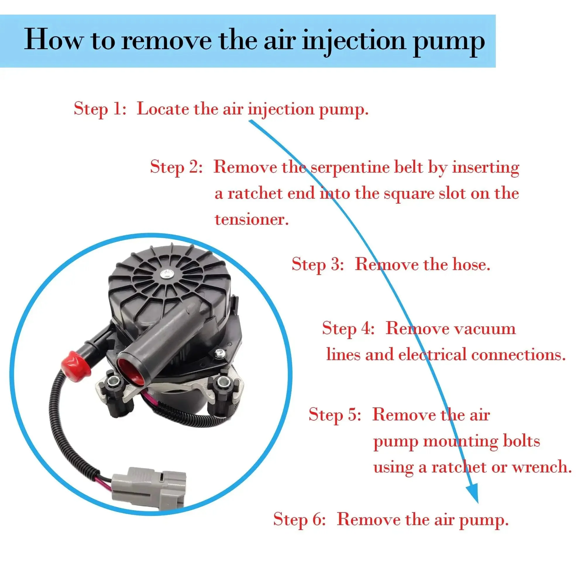 Two Pack Secondary Air Pump Replacement For Toyota Tundra Sequoia Lexus LX570 Land Cruiser 2007 2013 Models 4.0L 4.6L 4.7L 5.7L Fits 17610 0S010 10200231AA 33 2504M - Image 5
