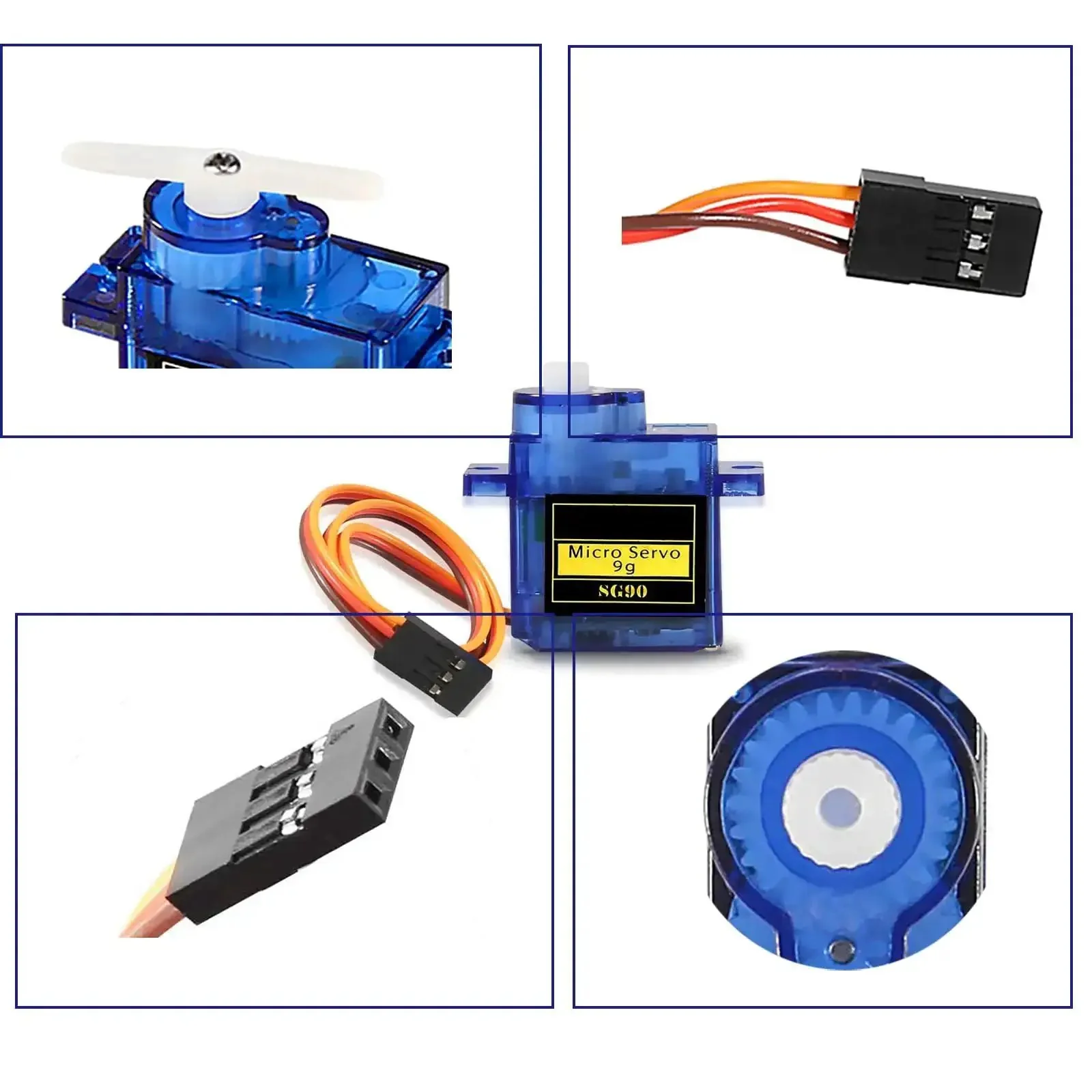 Two Pack SG90 9g Micro Servo Motors For RC Helicopters Planes Boats And Robots Ideal For Arduino And Raspberry Pi DIY Projects For Tech Nerds Includes Cable For Easy Wiring Great For Robotic Arms Hands Walking Devices And Door Lock Control - Image 6
