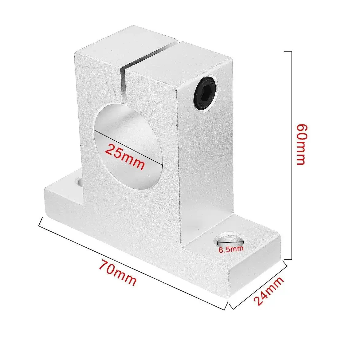 Two Pack SK25 Aluminum Linear Motion Rail Clamping Guide Support for 25mm Shaft, Low Friction, High Precision Rail Mount for Multi Axis Machines and Industrial Equipment - Image 4