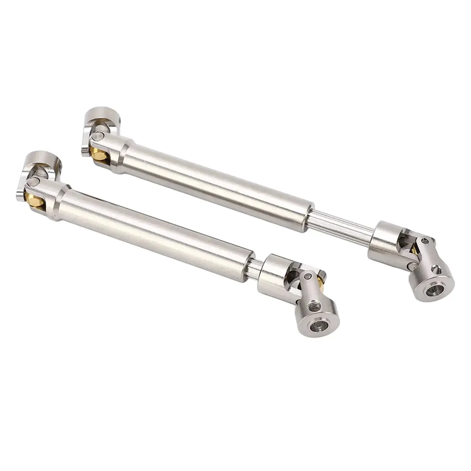 Two Pack Stainless Steel M4 RC Drive Shafts For One Tenth Scale Crawler Upgrades Universal Round Brass Ball Joint Beefed Up Low Noise High Torque Spline Design 113mm Length Fits SCX10 II And Similar Rigs - Image 5