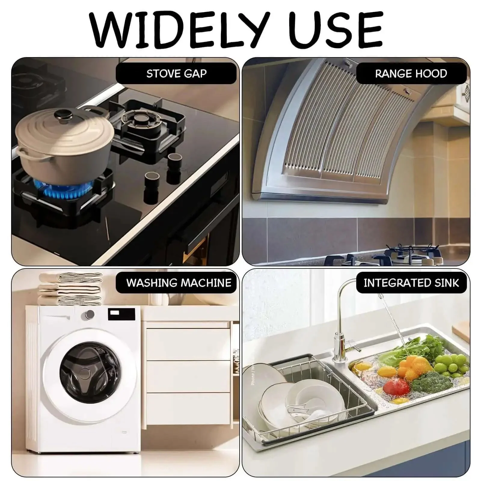 Two Pack Stove Gap Covers, Adjustable From 13.8 To 27.5 Inches, Heat Resistant And Easy Clean Gap Filler For Between Stove And Counter, Kitchen Range Trim Kit, Stops Crumbs And Gunk, Keeps Surfaces Sleek And Seamless - Image 2