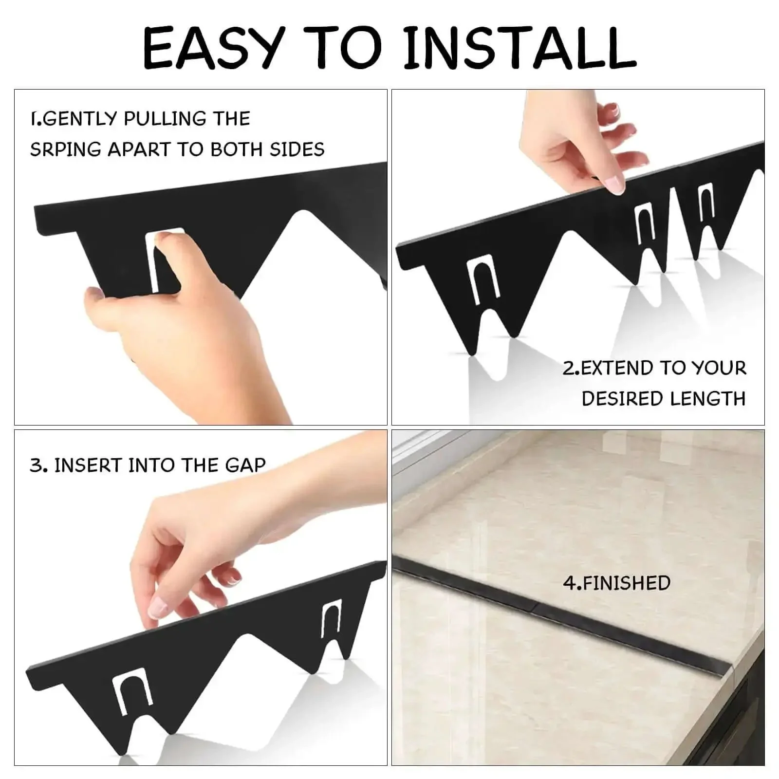 Two Pack Stove Gap Covers, Adjustable From 13.8 To 27.5 Inches, Heat Resistant And Easy Clean Gap Filler For Between Stove And Counter, Kitchen Range Trim Kit, Stops Crumbs And Gunk, Keeps Surfaces Sleek And Seamless - Image 3