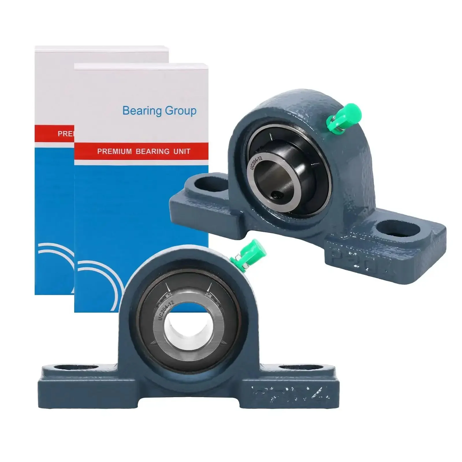 Two Pack UCP204 12 Pillow Block Bearing Kit For Three Quarters Inch Shafts With Mounted Chrome Steel Bearings Solid Cast Iron Base Self Alignment Built To Last Workhorse For Heavy Duty Industrial Machines