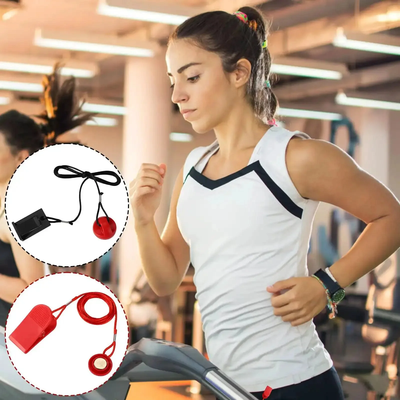 Two Pack Universal Treadmill Magnet Safety Key With Clip And Emergency Stop Replacement For Most Running Machines In Black And Red Durable Plastic Magnet Keys Convenient Backup For Quick Stop - Image 4