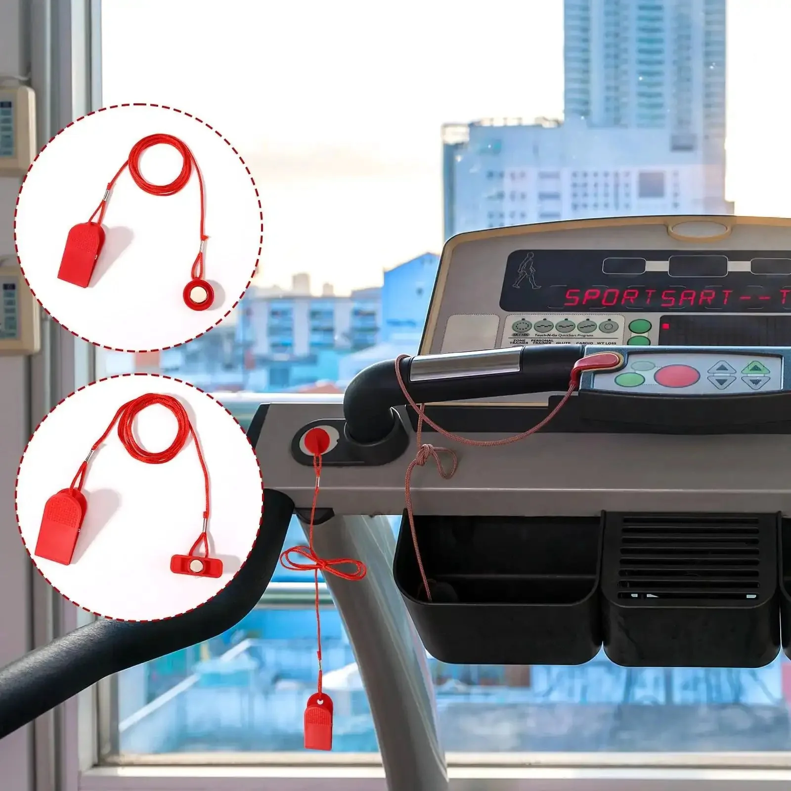 Two Pack Universal Treadmill Magnetic Safety Keys Red Emergency Stop Clips With Powerful Magnets Replacement Safety Switch For Most Running Machines And Home Gyms In Round And Rectangular Styles - Image 3