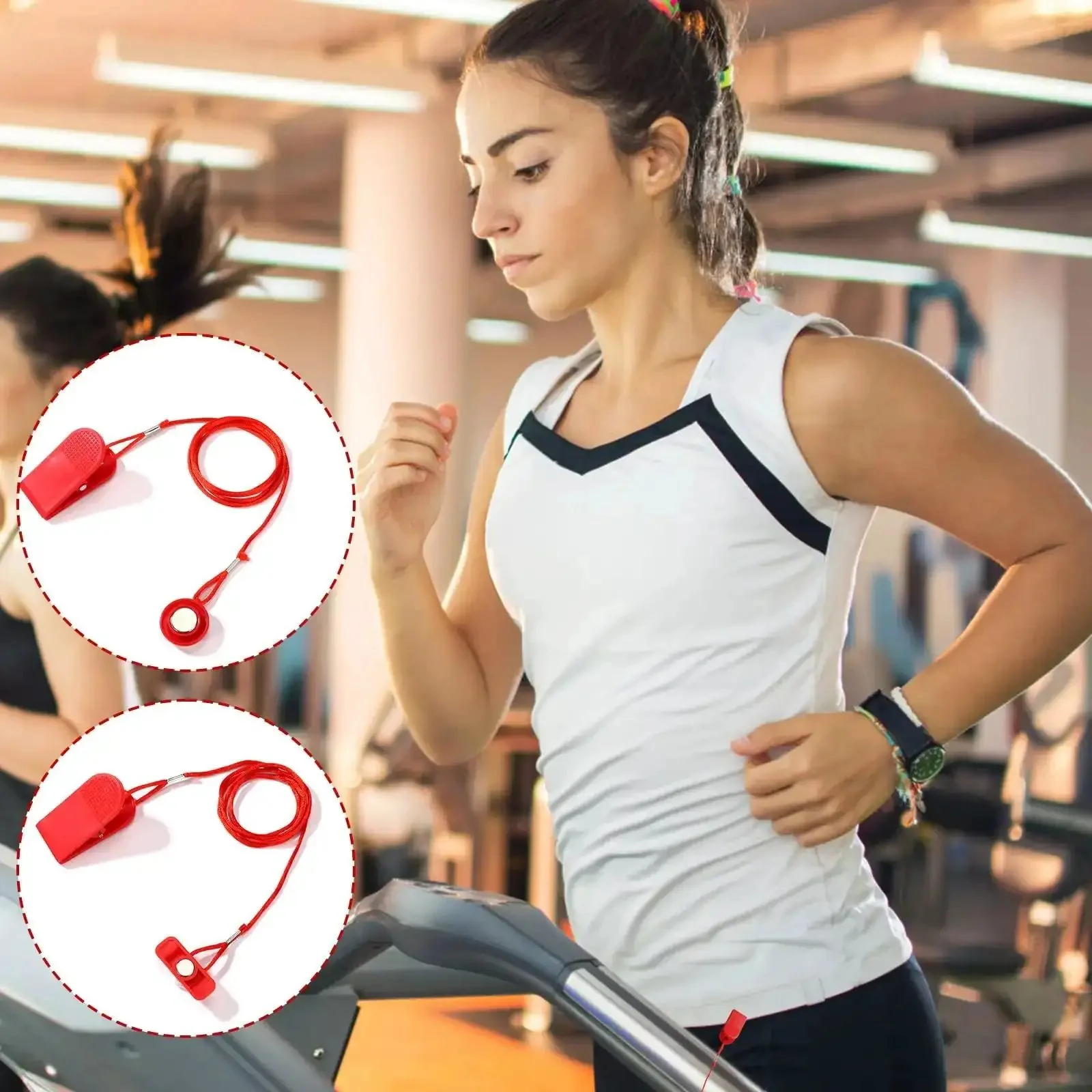 Two Pack Universal Treadmill Magnetic Safety Keys Red Emergency Stop Clips With Powerful Magnets Replacement Safety Switch For Most Running Machines And Home Gyms In Round And Rectangular Styles - Image 4